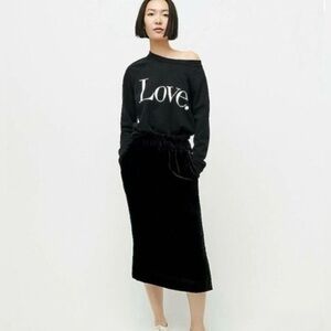 J Crew Skirt Velvet Pull On Elastic Waist Black Whimsigoth Classic Large